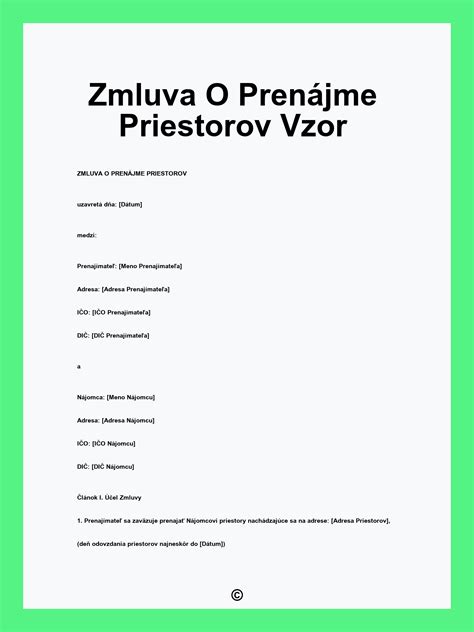 Ilustrácia zmluvy o prenájme