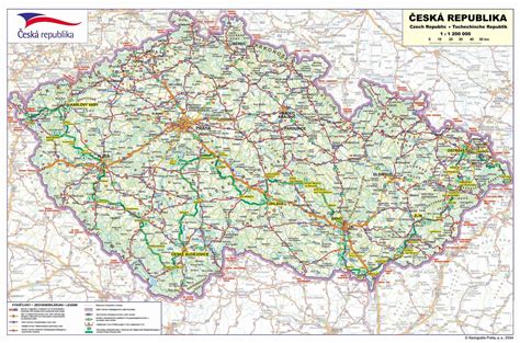 mapa Českej republiky s vyznačenými univerzitnými mestami