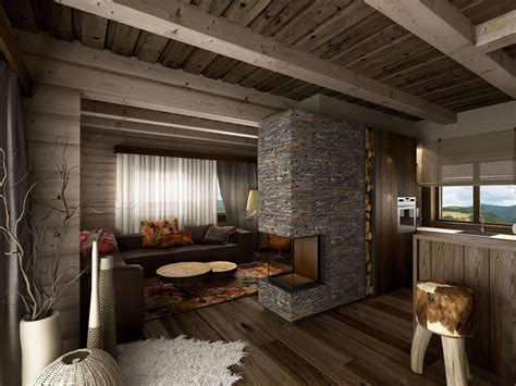 interiér modernej drevenice s dôrazom na drevo