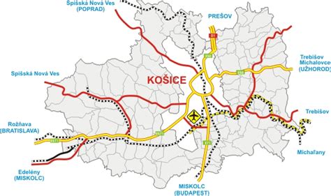 Mapa okresu Košice-okolie s vyznačenou obcou Kokšov-Bakša