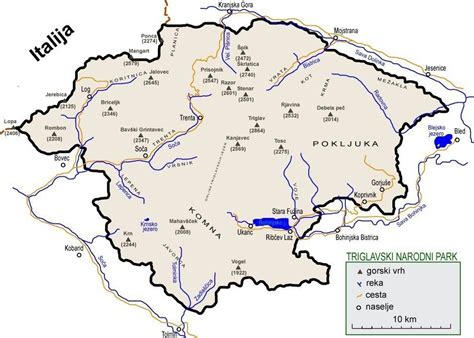 Slovinsko mapa s vyznačenými mestami