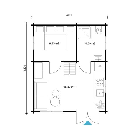 Zastavaný pôdorys horskej chaty