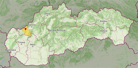Mapa obce Bzince pod Javorinou