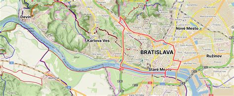 Mapa lokalít Hraničná a Mierová/Gagarinova v Bratislave