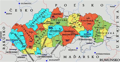Schéma administratívneho členenia Slovenska