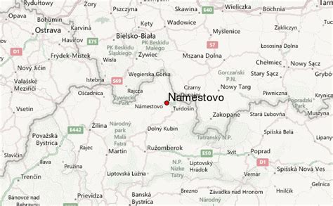 Mapa okresu Námestovo a okolitých oblastí