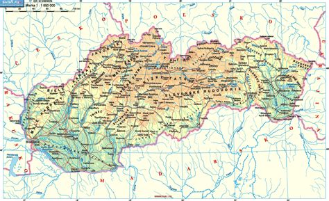 Mapa Slovenska s vyznačeným regiónom Tomášov a okolitých obcí