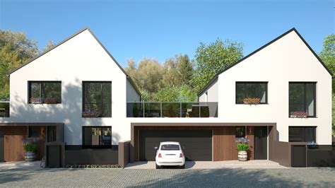 Vizualizácia moderných rodinných domov v projekte TRIANGEL