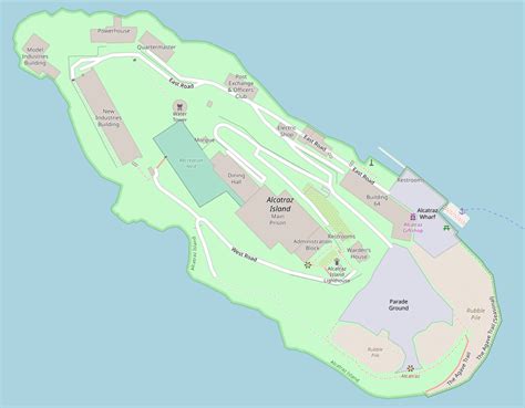 Mapa ostrova Alcatraz