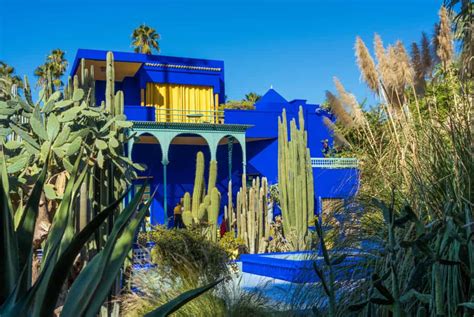 Jardin Majorelle s charakteristickou modrou fasádou