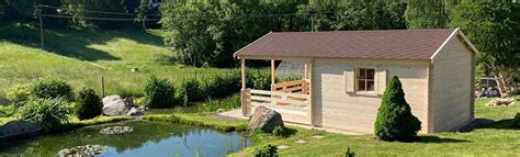 Ilustrácia záhradnej chatky s podkrovím