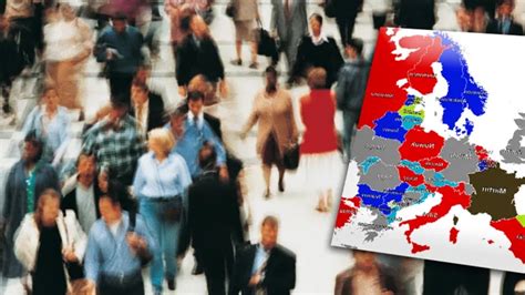 Ilustrácia rôznych národností v Európe