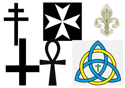 Ilustrácia rôznych kresťanských symbolov