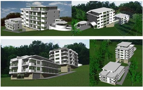 Ilustračná fotografia rôznych typov nehnuteľností: bytový dom, rodinný dom, pozemok