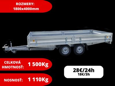 Infografika s porovnaním nosnosti a rozmerov rôznych typov prívesných vozíkov