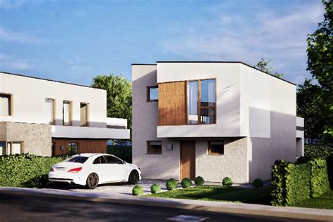 Ilustrácia rodinného domu s dvoma nadzemnými podlažiami