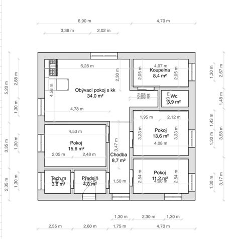 Schematické znázornenie minimálnych a maximálnych výšok okien v obytných miestnostiach