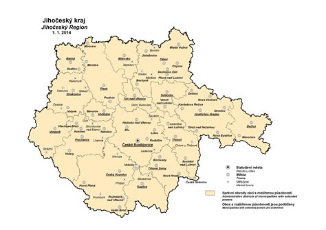 Mapa okresu Český Krumlov