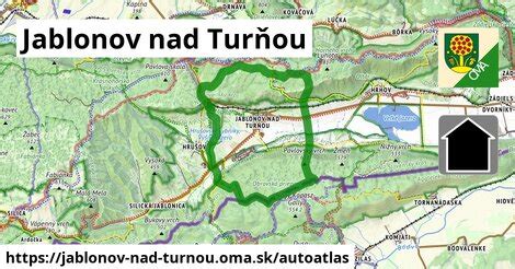 Mapa obce Jablonov nad Turňou a okolia