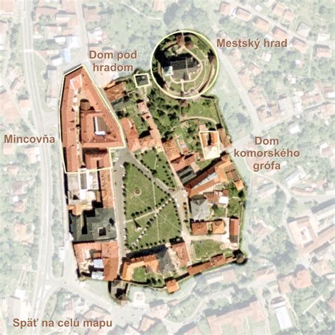 Mapa historického centra Kremnice