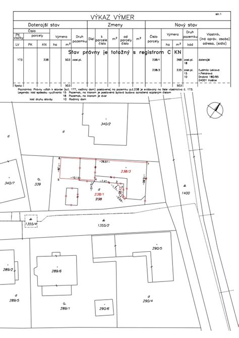 Vizualizácia geometrického plánu pre kolaudáciu garáže
