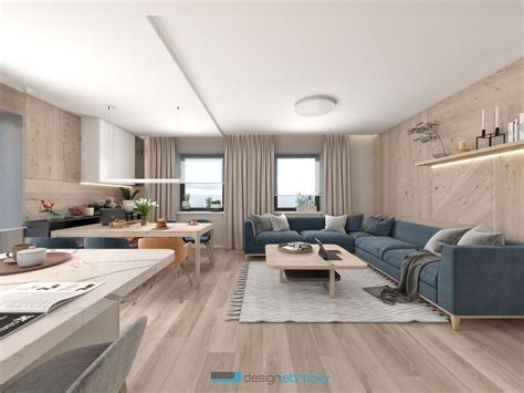 Interiér moderného bytu s priestrannou obývacou izbou