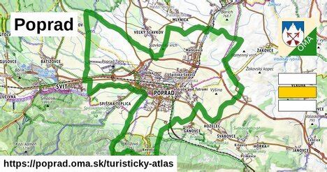 Mapa okresu Poprad s vyznačenými obcami a lokalitami