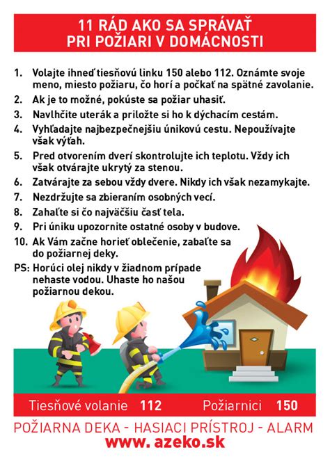 Infografika o základných pravidlách správania sa pri požiari
