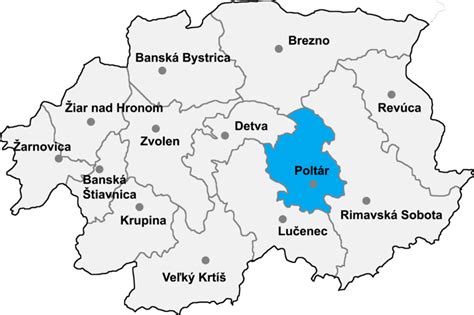 Mapa okresu Poltár