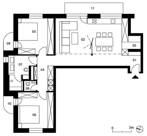 Ilustrácia moderného apartmánu s obývacou izbou a kuchynkou