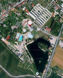 Mapa s vyznačenou polohou Apartmánu Irmi a termálneho kúpaliska