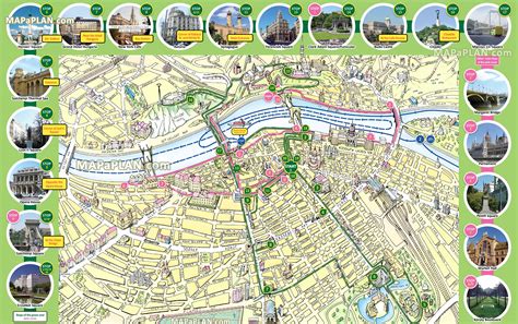 Mapa Štúrova s vyznačenými turistickými atrakciami
