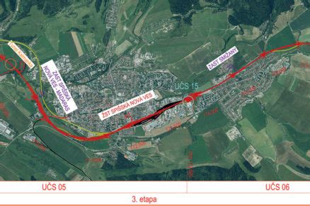Schéma novej železničnej trate s estakádou a tunelom
