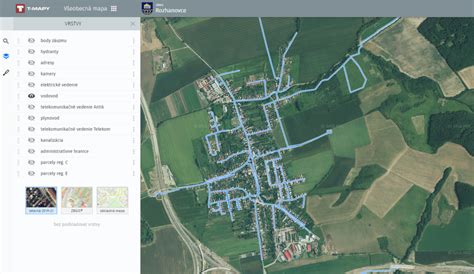 mapa obce Rozhanovce a okolia