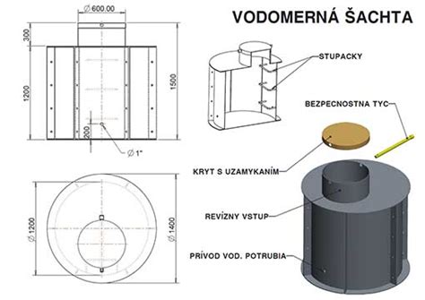 Detail vodomernej šachty s komponentmi