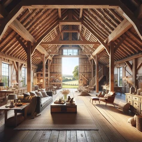 Interiér prerobenej stodoly