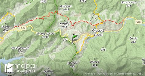 Mapa Oravskej Polhory a okolia