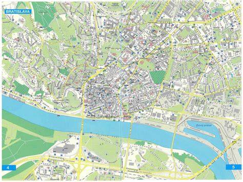 Mapa Bratislavy s vyznačenou lokalitou Staré Mesto a okolie ulice Tabaková
