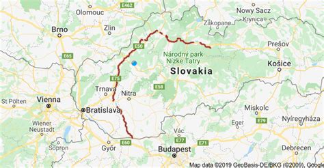 Mapa regiónu Galanta s vyznačením rieky Váh a okolitých obcí