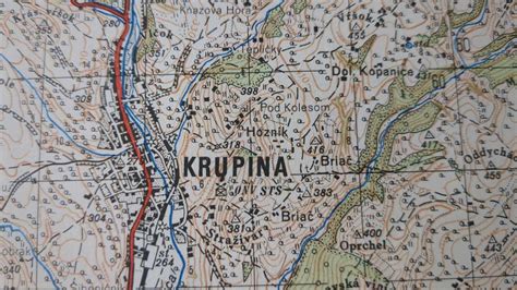 Mapa okresu Krupina so zvýraznenými cestami II. triedy