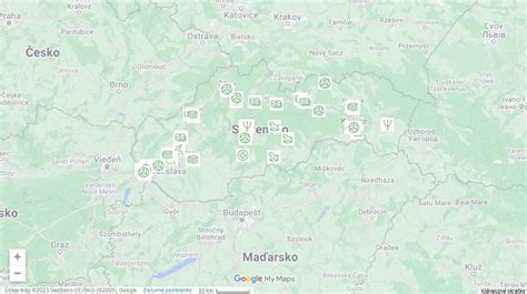 Mapa zobrazujúca typické lokality pre umiestnenie unimobuniek