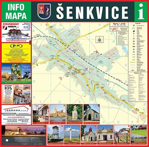 Mapa obce Šenkvice s vyznačenými katastrálnymi územiami