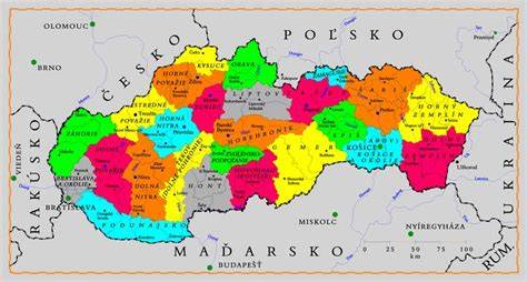 Mapa Slovenska s vyznačeným okresom Košice-okolie