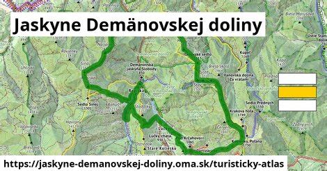Mapa atrakcií v okolí Demänovskej doliny