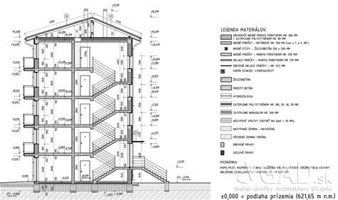 Západný pohľad na bytový dom s nadstavbou