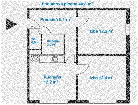 Ilustrácia pôdorysu 3-izbového bytu