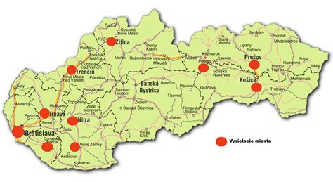 Mapa mesta Poprad s vyznačenými lokalitami