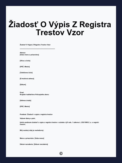 Ilustračný obrázok registra trestov