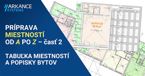 Ukážka legendy materiálov a tabuľky miestností v pôdoryse