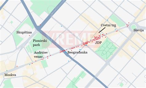 Mapa ulice Milana Marečka s vyznačenými bodmi záujmu